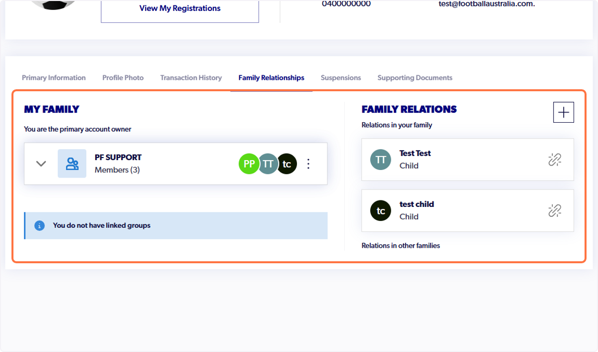 Click on Family Relationships