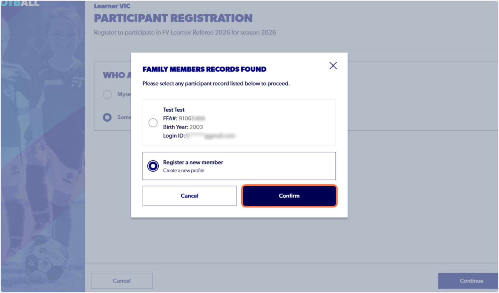 Click on Confirm