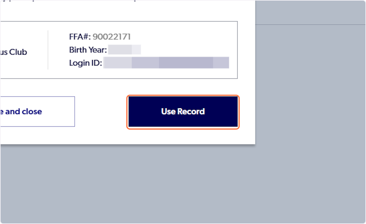 Click on Use Record