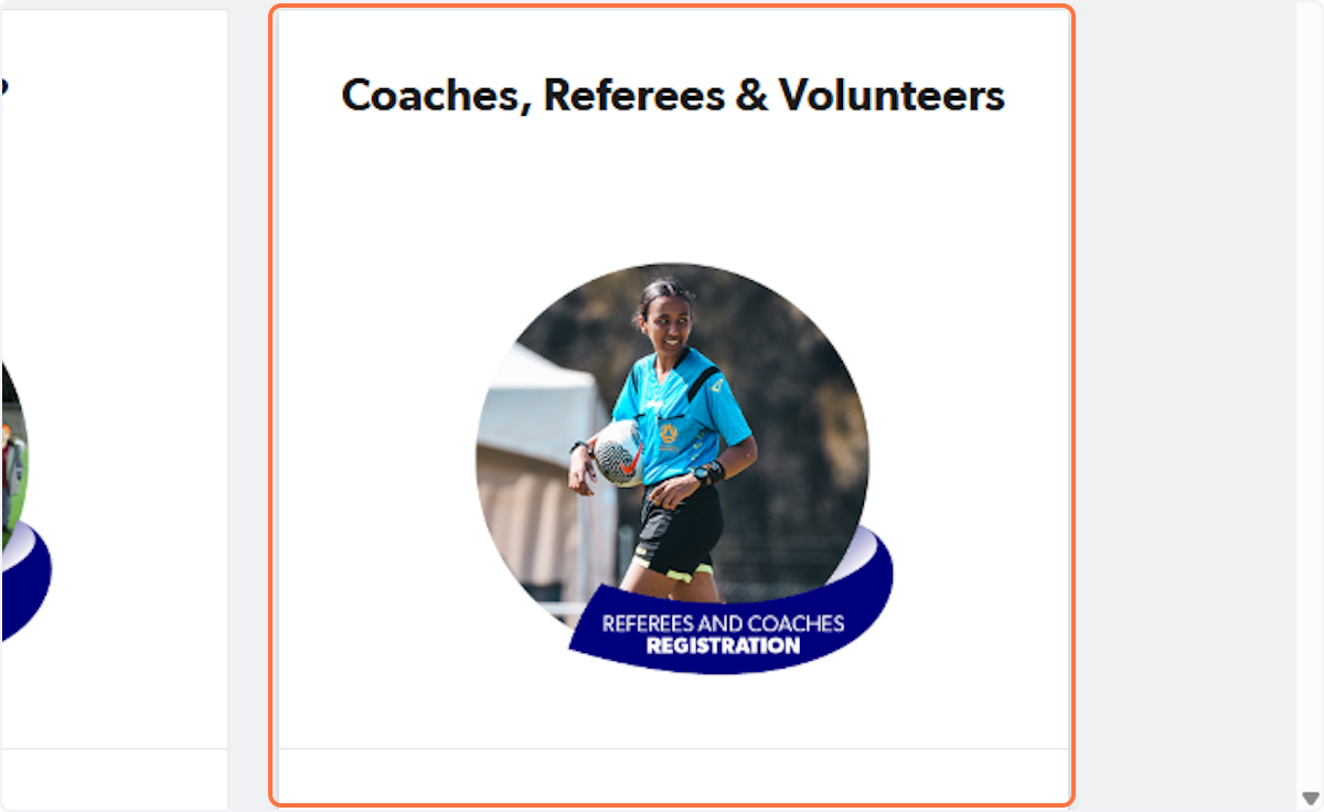 Click on Coaches, Referees & Volunteers…
