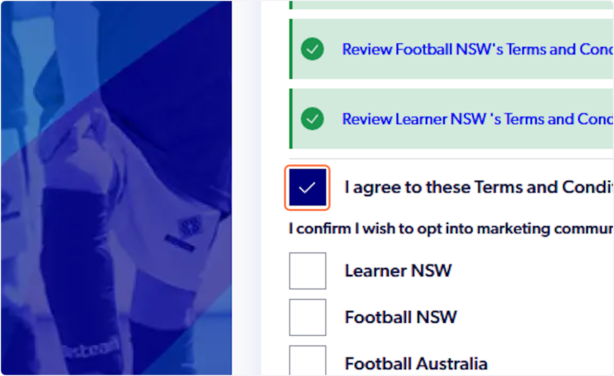 Check I agree to these Terms and Conditions, and Disclaimers