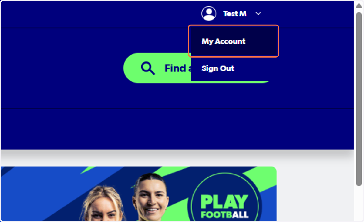 Click on My Account