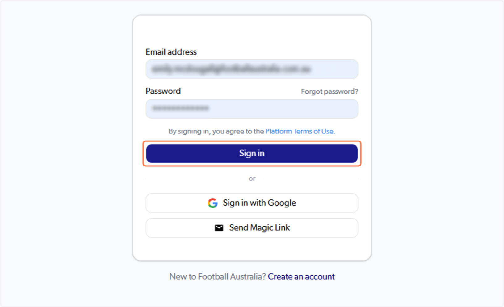 Click on Sign in