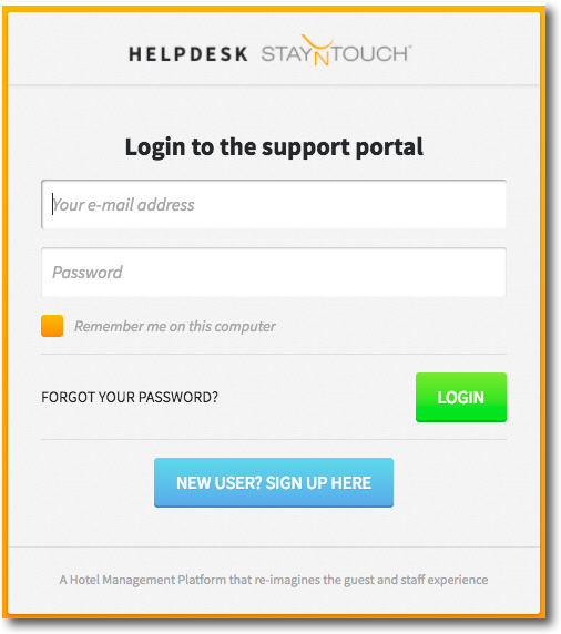 to Helpdesk Helpdesk StayNTouch
