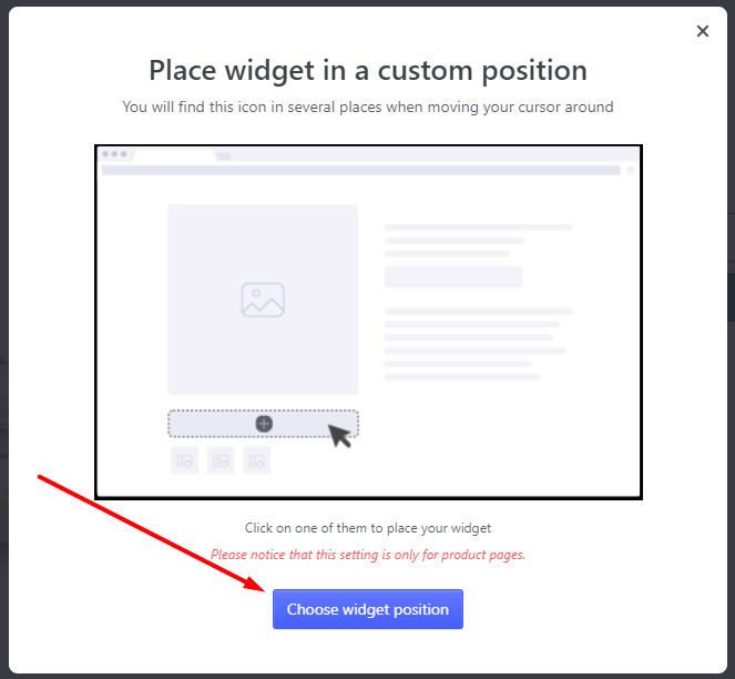 Choose widget position