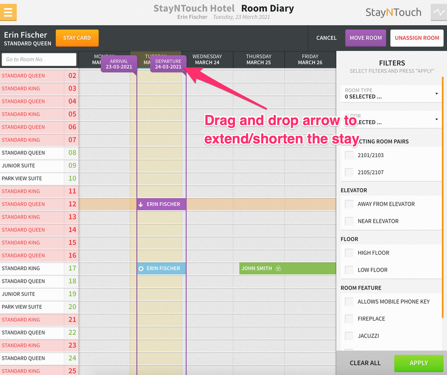 How to Use the Room Diary Helpdesk Stayntouch