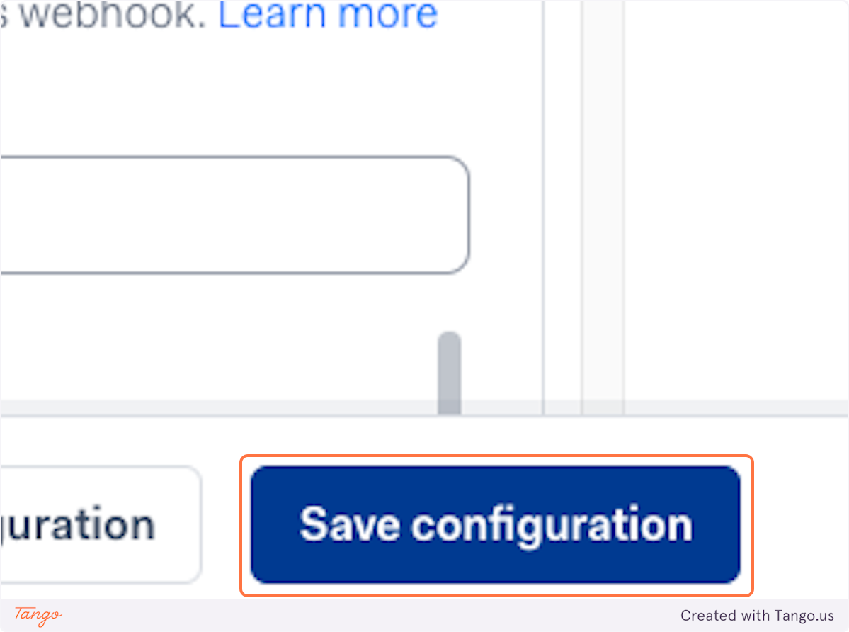 Click on Save configuration