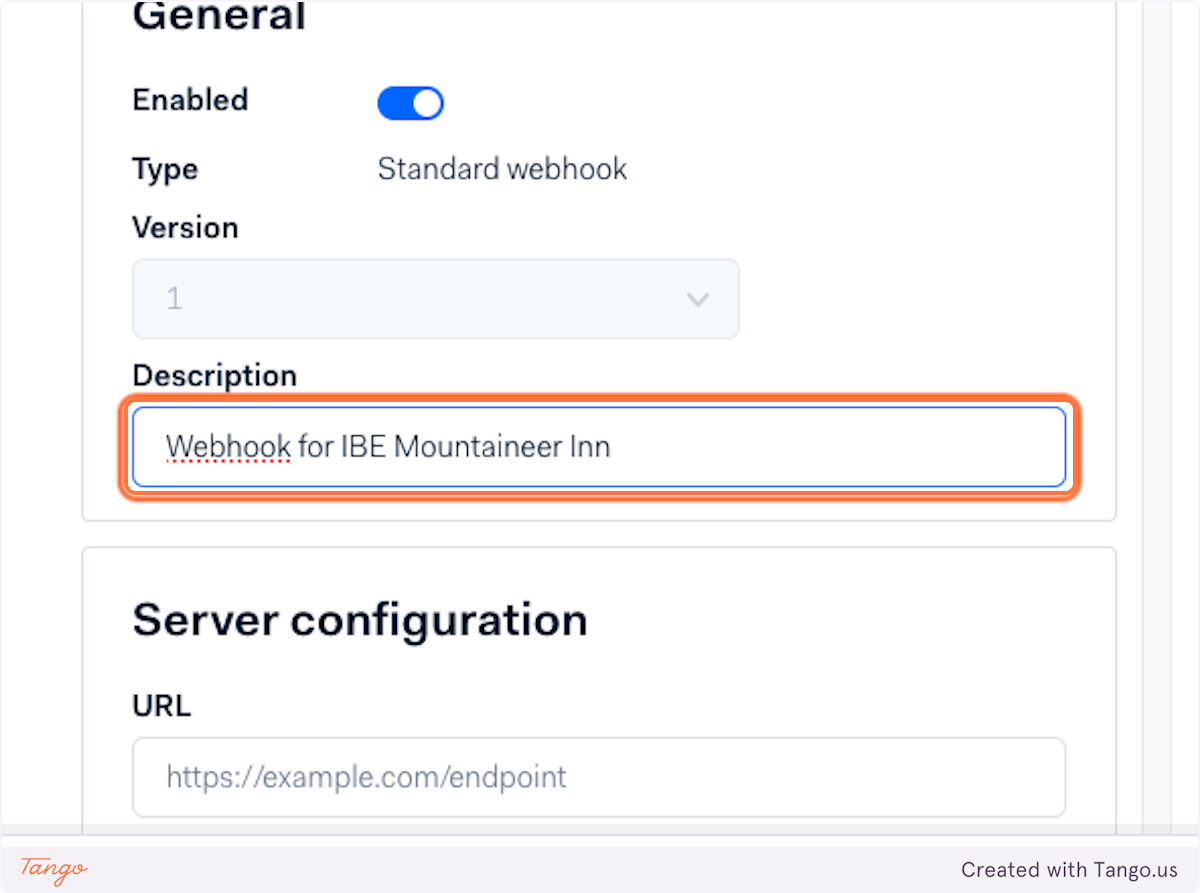 Type "Webhook for IBE [PROPERTY NAME]"