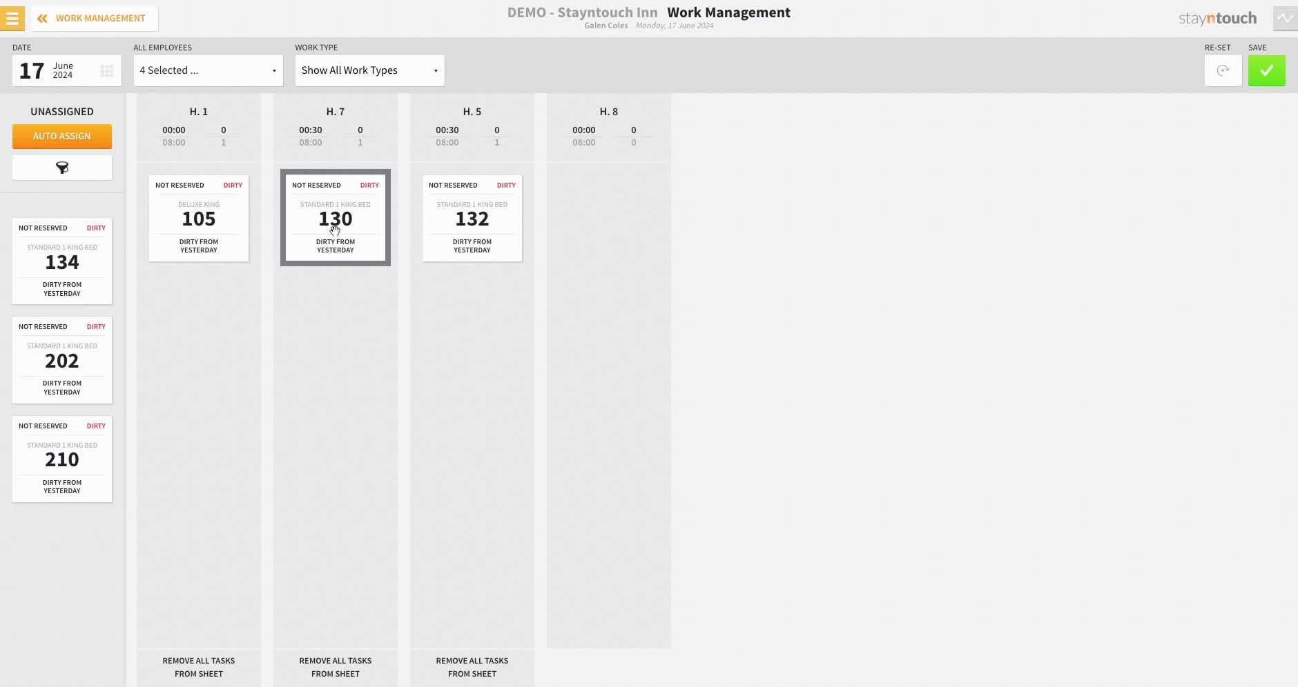 You have the ability to edit your assignments at any time.  You can drag and drop the room or task to another column.