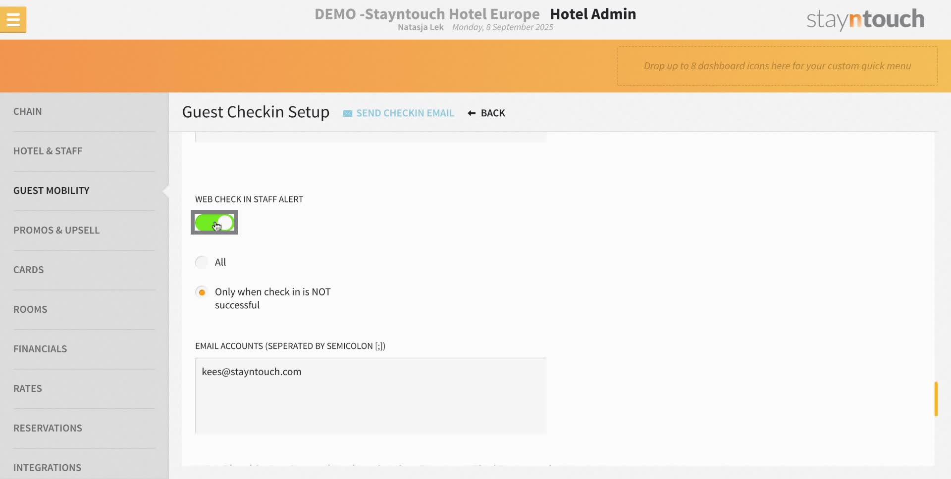 If you do not want to receive any email alerts this can be left off.