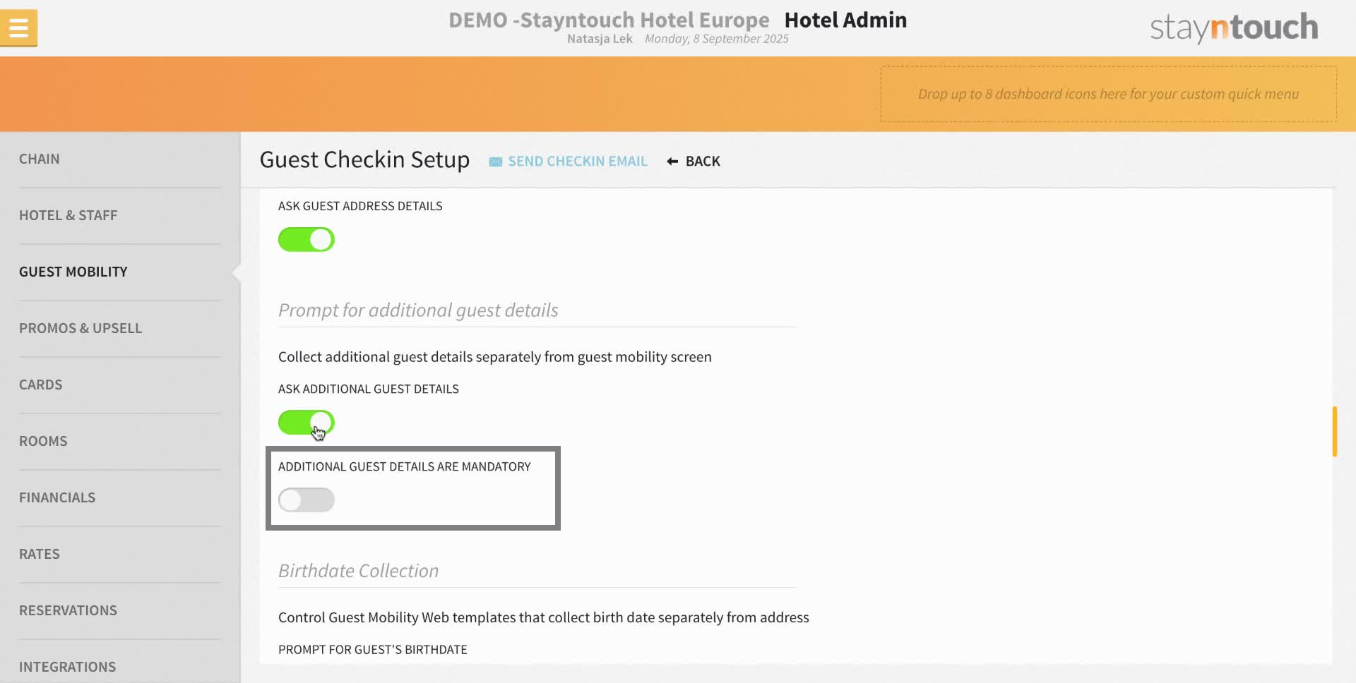 It is also possible to mark these as mandatory.