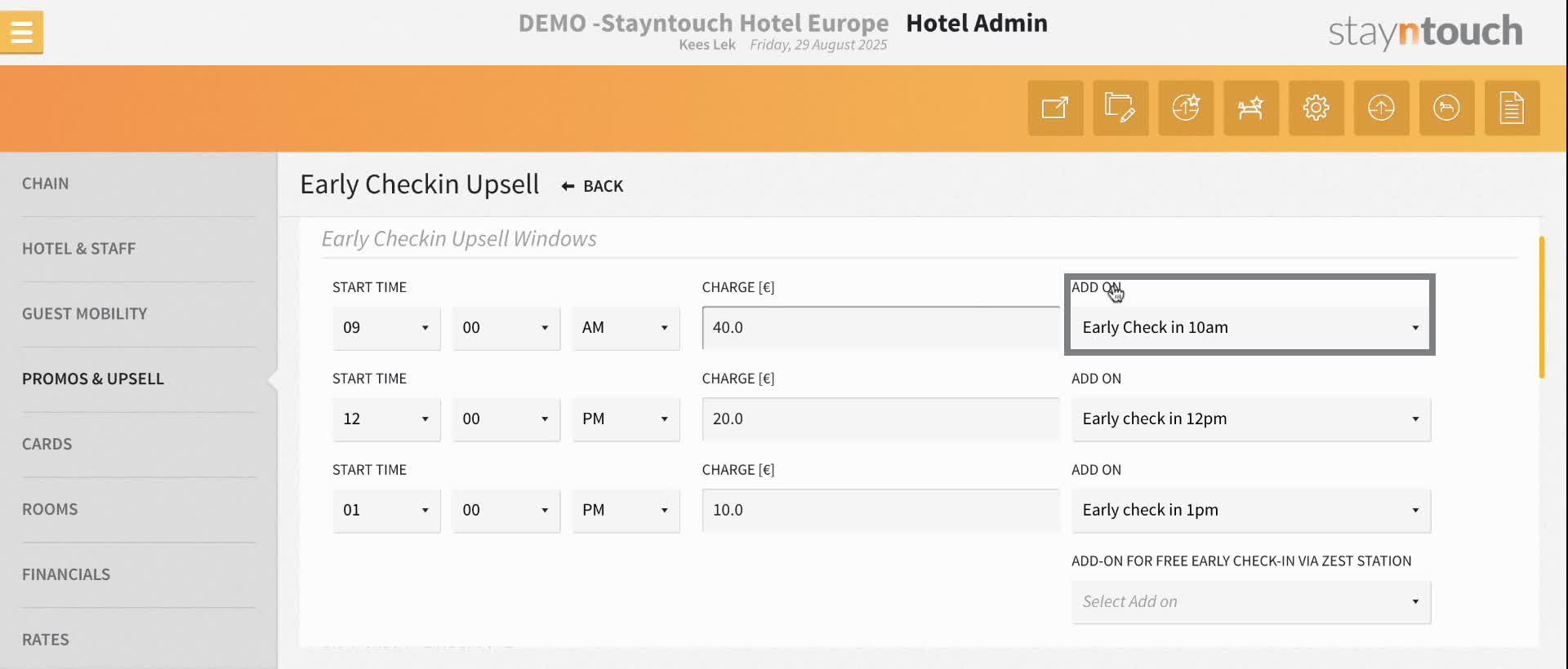Choose the add-on option that is setup for this pupose.