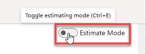 Estimate Mode toggle switch