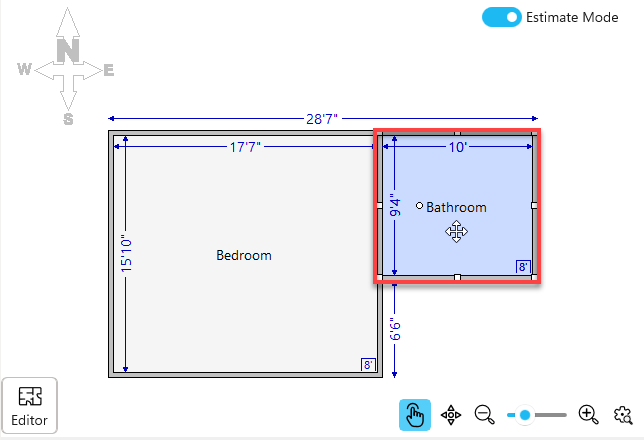 Floorplan with Bathroom room highlighted