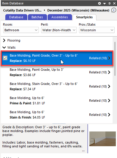 Line items list with Related buttons for drag and drop