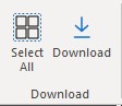 Download section of the ribbon with Select All and Download buttons
