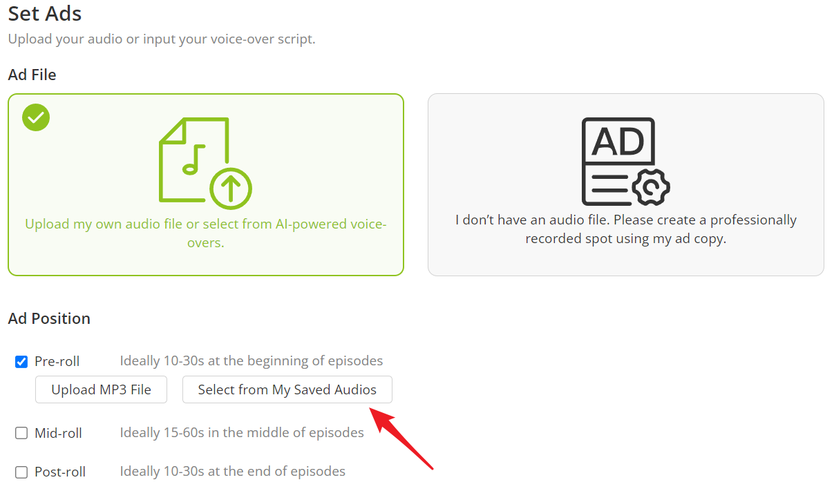 Create Ad with AI | Podbean Support