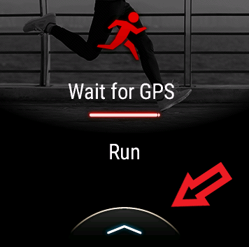 Дождитесь сигнала GPS «Бег».