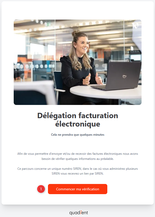 Page d'accueil — Commencer ma vérification