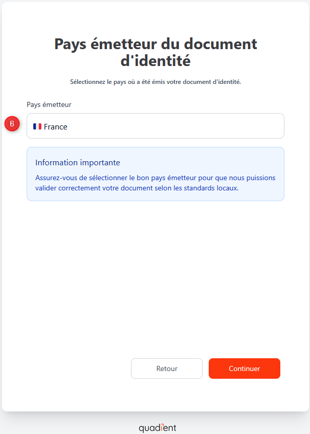 Pays émetteur du document d'identité