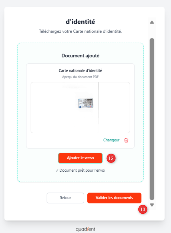 Ajout du verso et validation du document
