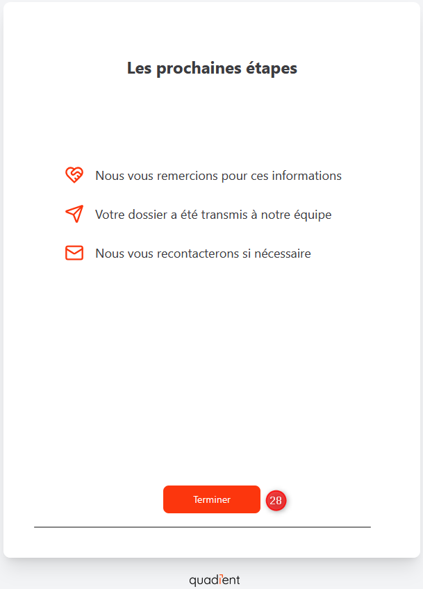 Les prochaines étapes — Terminer
