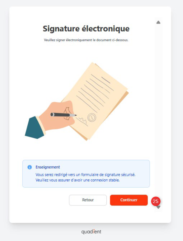 Signature électronique — page d'information