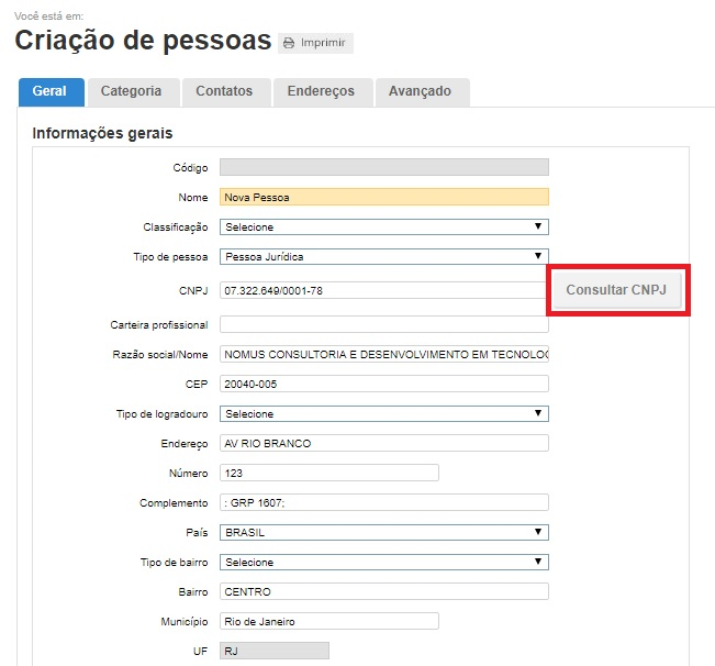 Como Consultar Um Cnpj Na Receita Federal Dentro Do Sistema Nomus 8540