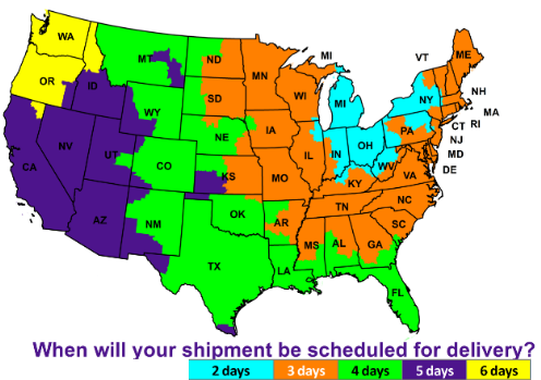 FedEx Ground Shipping Map