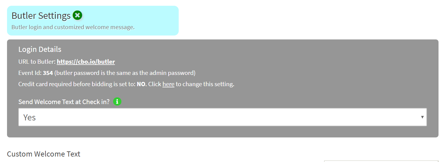 Butler LogIn* ClickBid Mobile Bidding