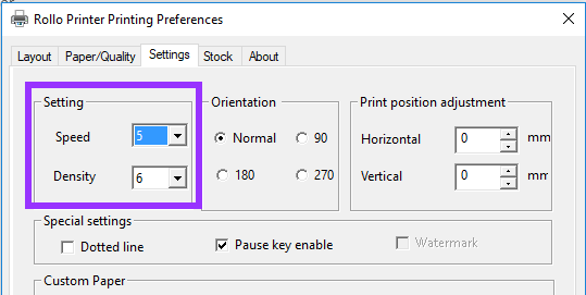 rollo printing blank