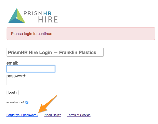 How Can I Reset My PrismHR Hiring Password EPAY Hire Support