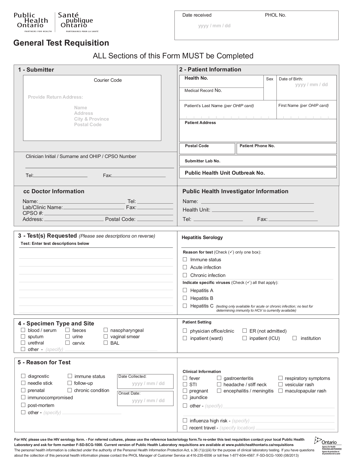 Public Health Ontario General Test Requisition 2 Page Cloud Practice Public Health Ontario General Test Requisition 2 Page Cloud Practice
