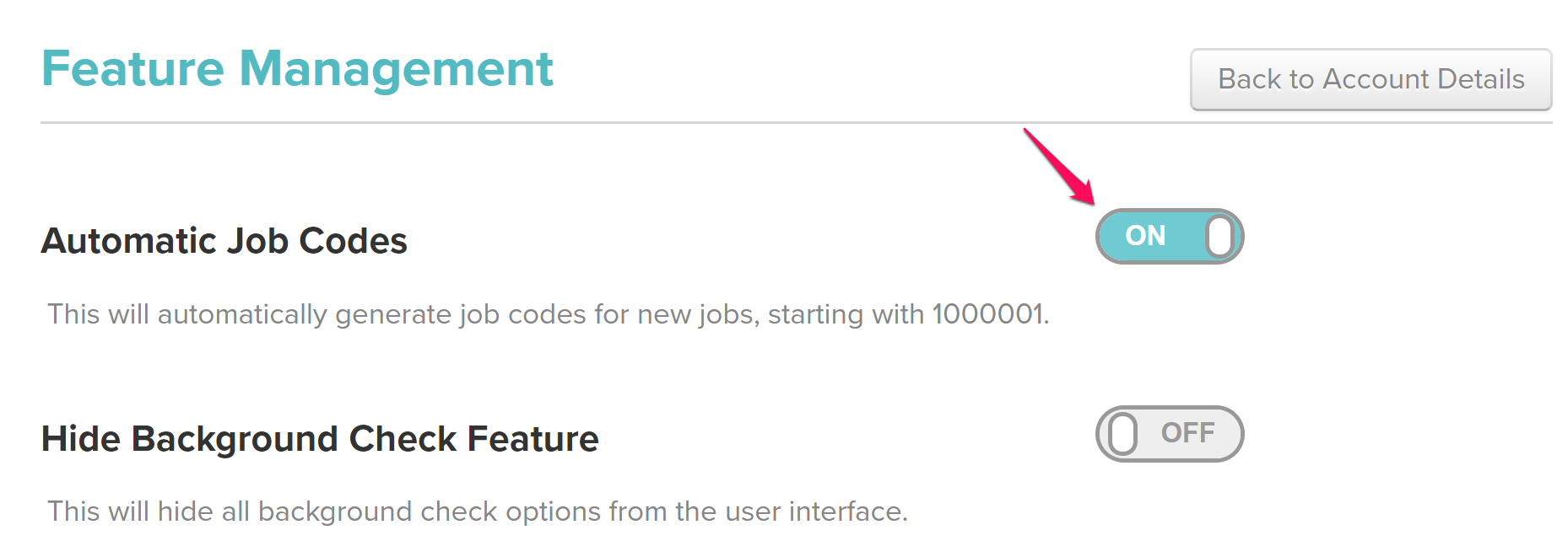 Automatic Job Codes HiringThing Support