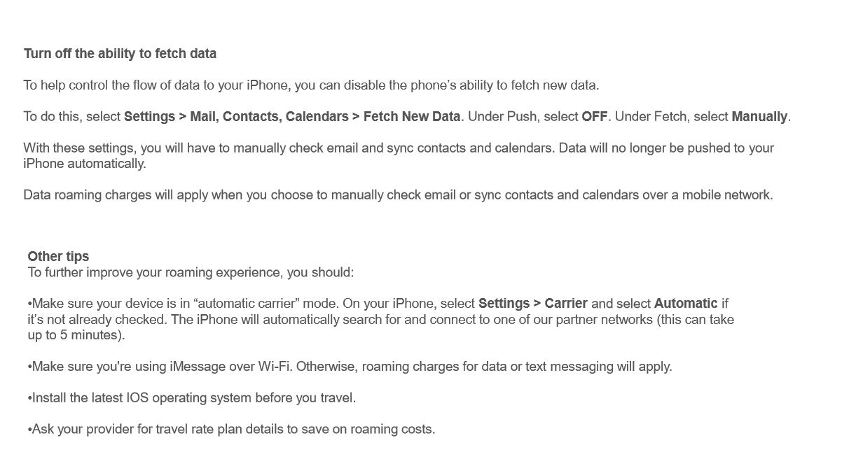 Tips to reduce data charges on your iPhone Canadian Wireless Help Desk