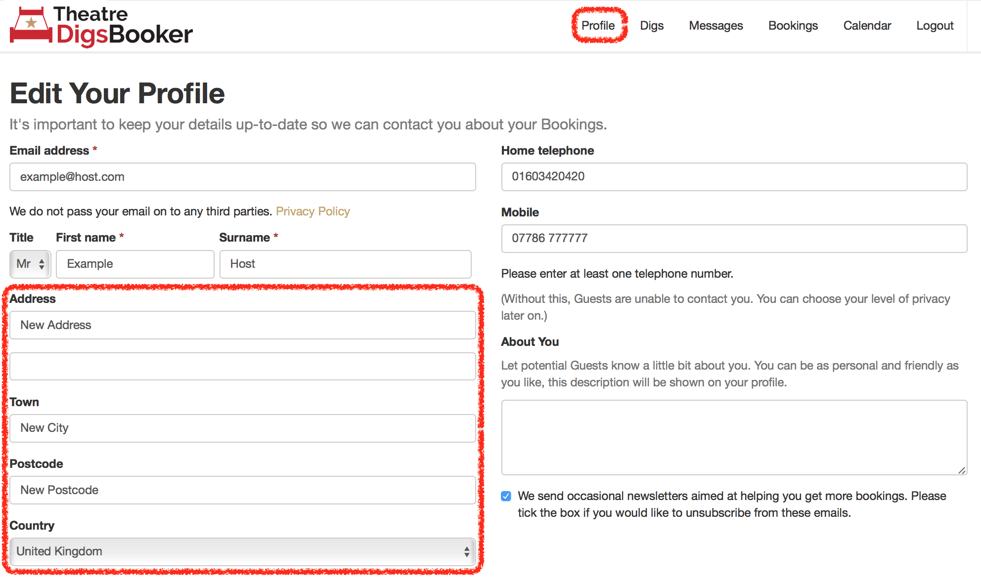 How to edit my address Help Centre