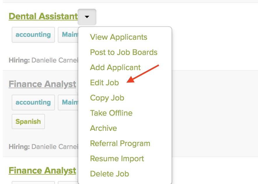 How To Edit a Job Posting Applicant Tracking Software