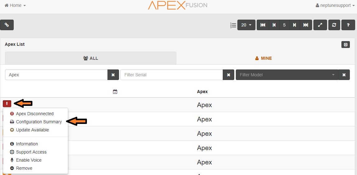 How To Get Your Apex Configuration Summary Disconnected From Fusion 