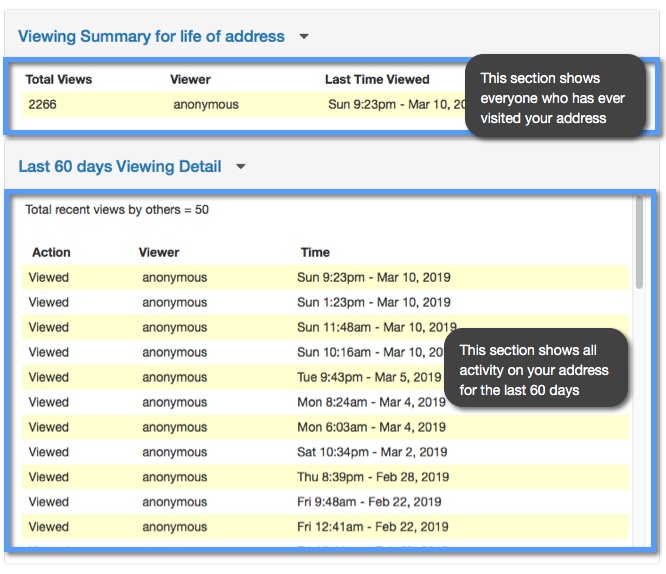How can I check the history of an address? Keep&Share Support