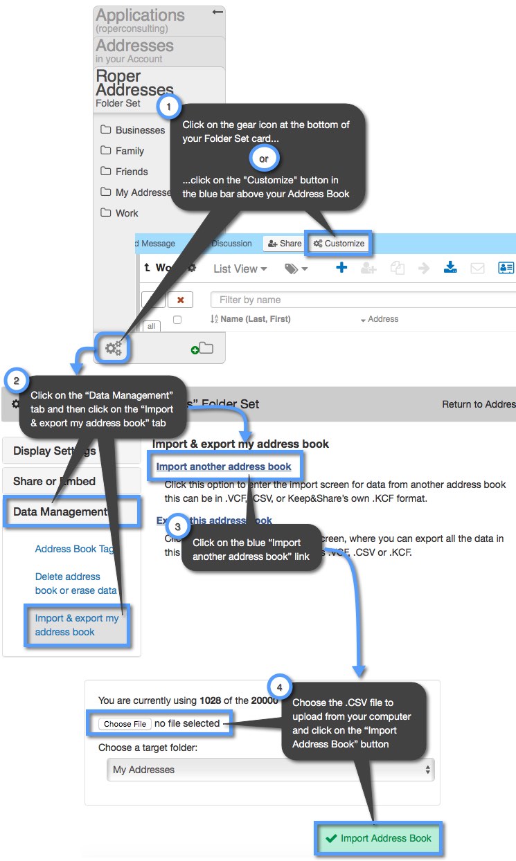 How do I import addresses into my address book? Keep&Share Support