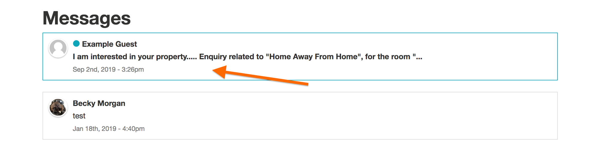 View messages on the site Help Centre
