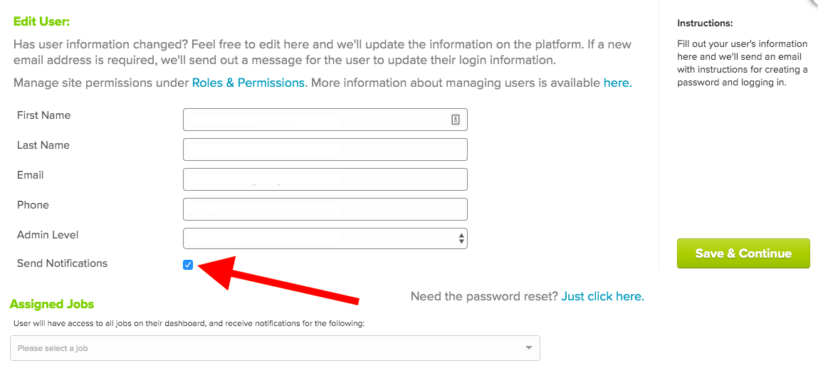 User Notifications CheckWriters Recruit Support