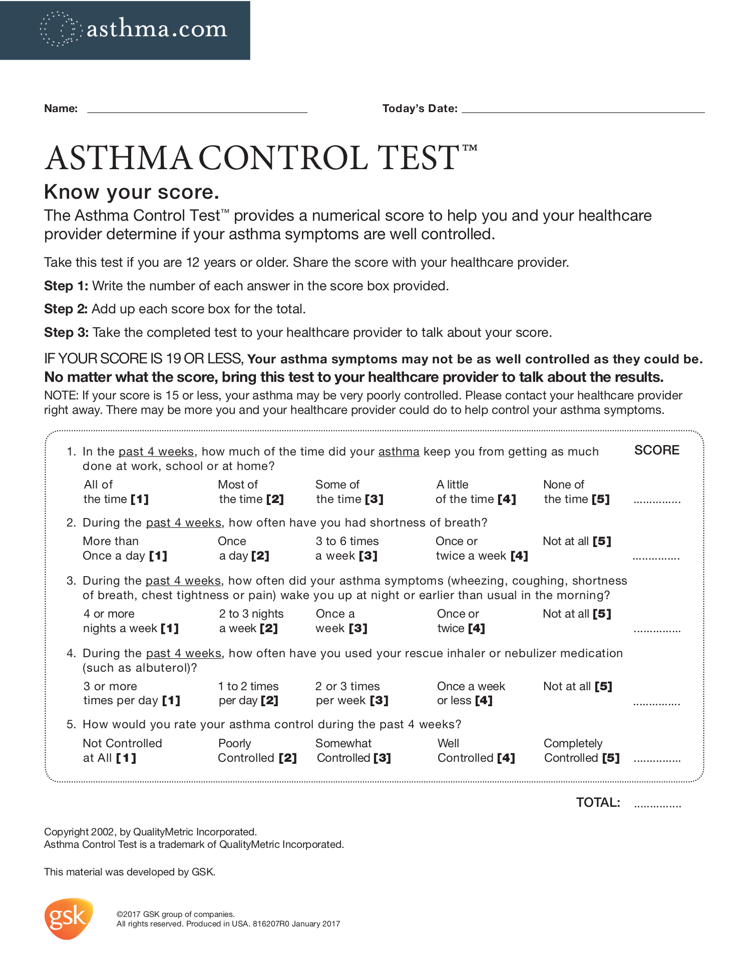 Asthma Adult Asthma Control Test Juno EMR Support Portal Asthma Adult Asthma Control Test Juno EMR Support Portal