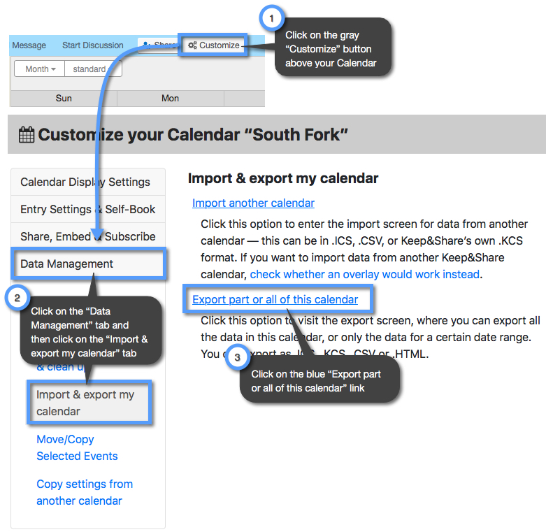 How Do I Export Calendars From My Account Keep Share Support