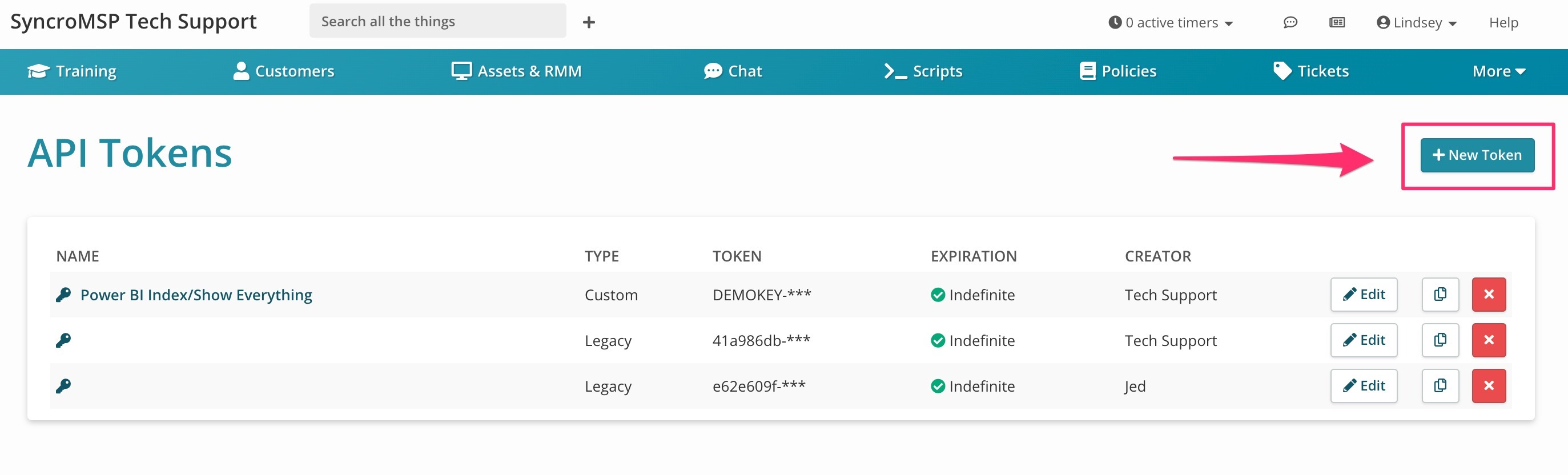 Adding new API Token