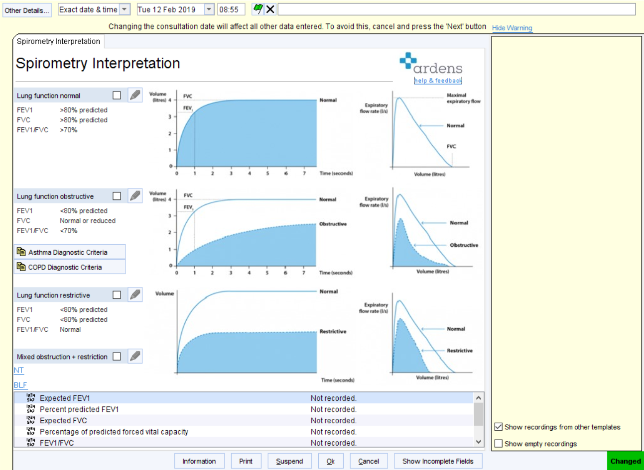 Spirometry Ardens Healthcare Informatics