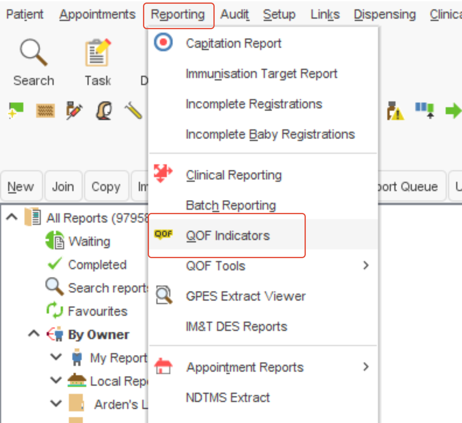 Upload QOF Data Reports SystmOne Ardens Manager