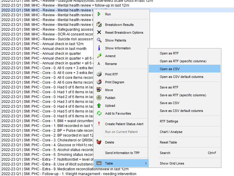 SMI Health Check Upload Data SystmOne Ardens Manager