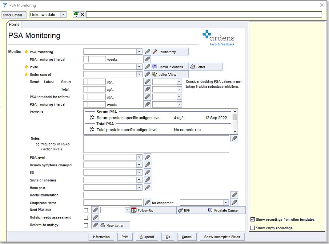 PSA Monitoring Ardens