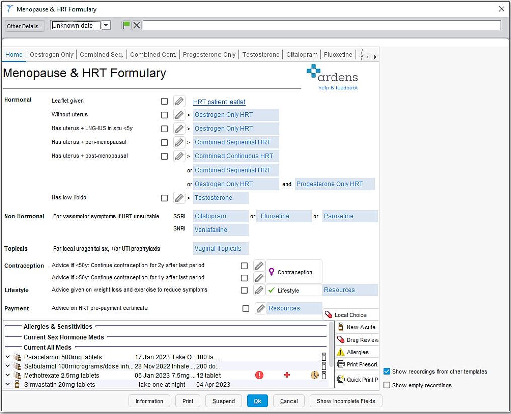 Menopause & HRT Ardens